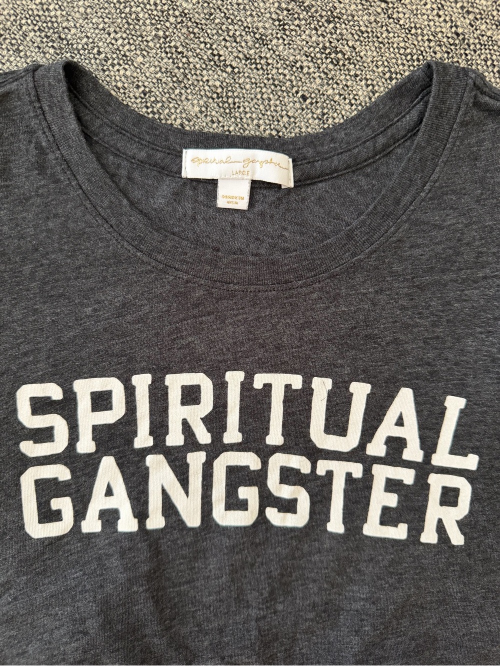 Spiritual Gangster Dark Gray Graphic Muscle Tank - Picture 3 of 3